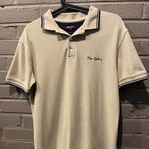 Mens Pierre Cardin Paris Regular Fit Tan and Blue Size M Polo Golf Shirt
